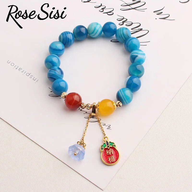 Rose sisi Chinese style new fashion elegant charm bracelet for women elastic and elegant ladies bracelets jewelry friendship