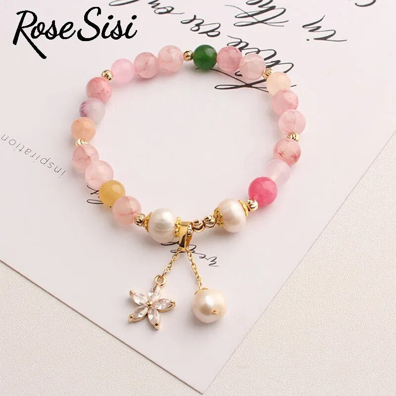 Rose sisi Chinese style new fashion elegant charm bracelet for women elastic and elegant ladies bracelets jewelry friendship
