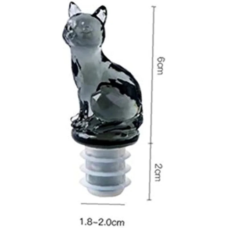 1pc Bottle Stopper Acrylic Wine Stopper Silicone Stopper Cap Cartoon Transparent Animal Cat Dog Shape Wine Champagne Bottle