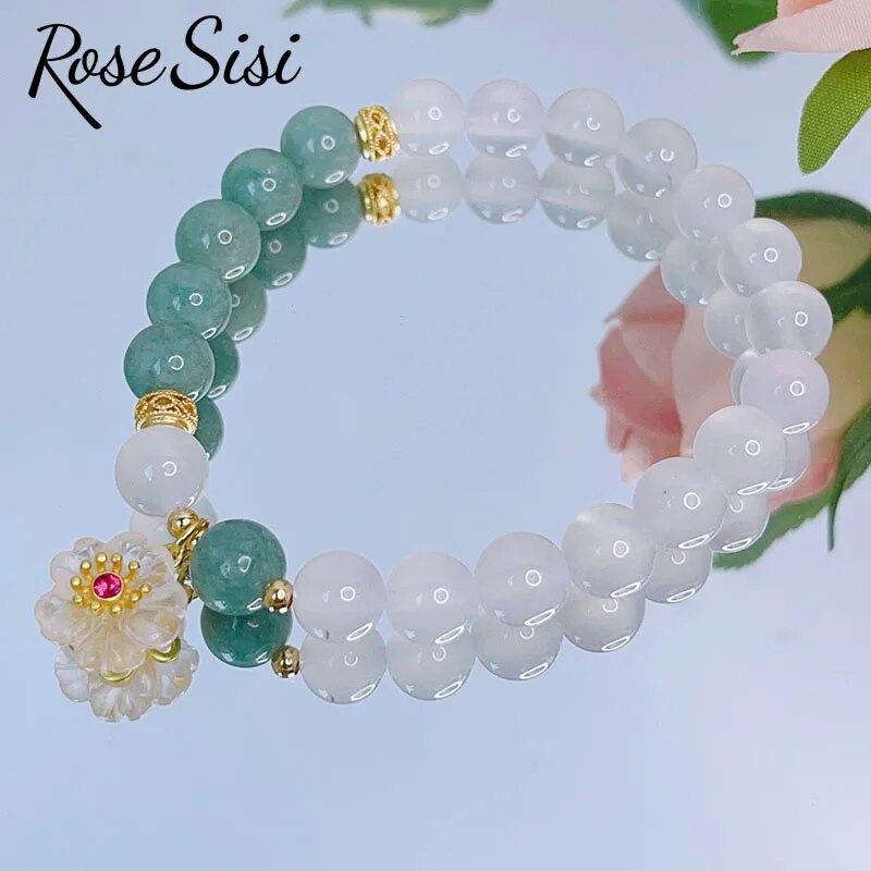 Rose sisi 2023 New Chinese bracelets Jade Rabbit Moon Agate bead temperament Bracelets Female Love Bracelet Jewelry for women