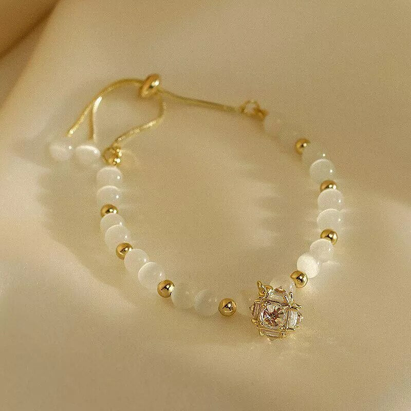 Korean Fashion New High-end Simple Opal Pendant Bracelet Fashion Jewelry Geometric Zircon Pendant Accessories Ladies Bracelet