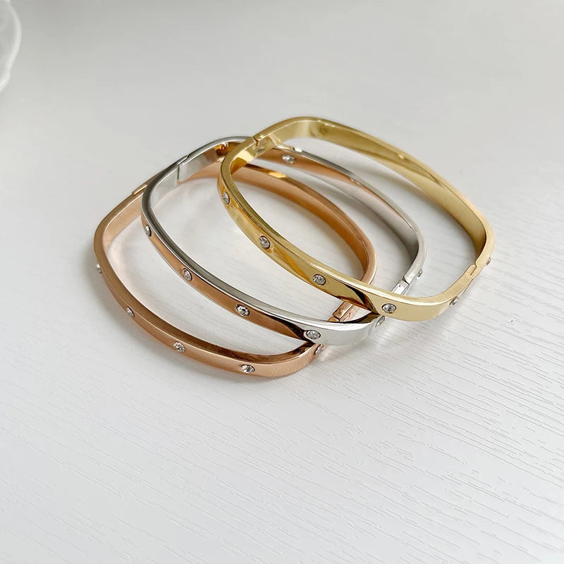 2023 Jewelry Lover Couple Bracelet Gold Color Zircon Screw Bracelets & Bangles For Men Women Korean Fashion Jewelry Accessories