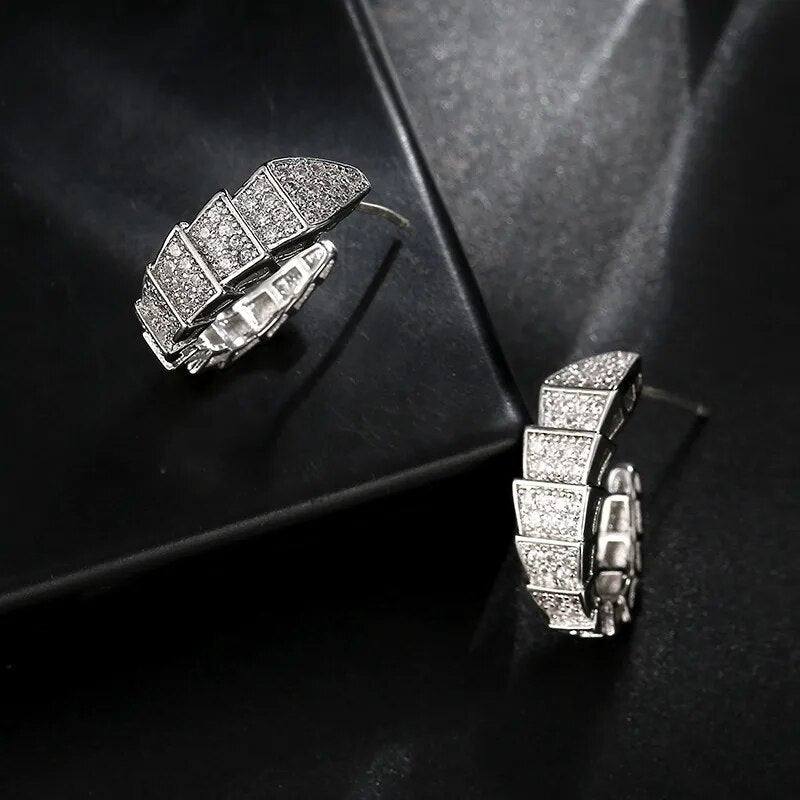 Trending Luxury Crystal Hoop Earrings In 2023 Korean Fashion Jewelry Party Girls Temperament Accessories Unusual Earrings New