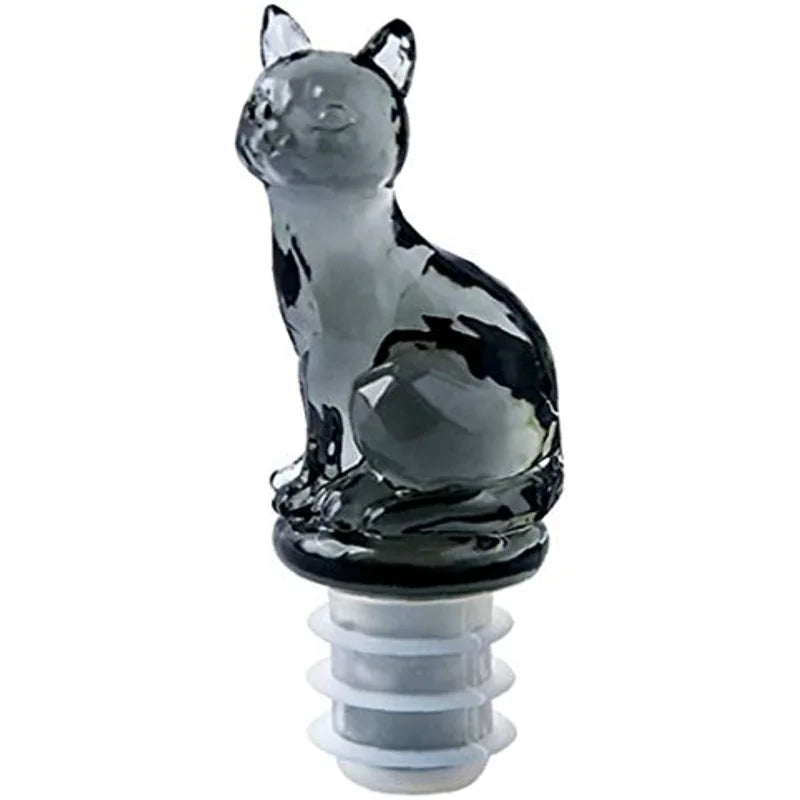 1pc Bottle Stopper Acrylic Wine Stopper Silicone Stopper Cap Cartoon Transparent Animal Cat Dog Shape Wine Champagne Bottle