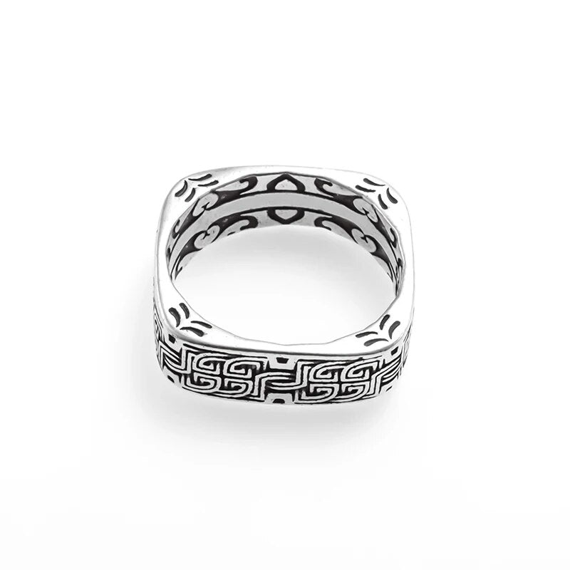 ZSY 6/8Mm Korean Fashion 2023 Silver Gothic Punk Rock Rings Vintage for Man Creative Wedding Jewelry Viking Accessory