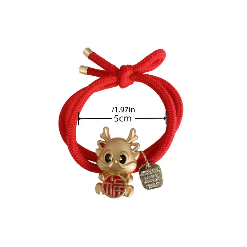 New Year Mascot Red Hair Rope New Year Headwear Child Headwear Chinese New Year Hair Scrunchie Mascot Dragon Hair Accessories