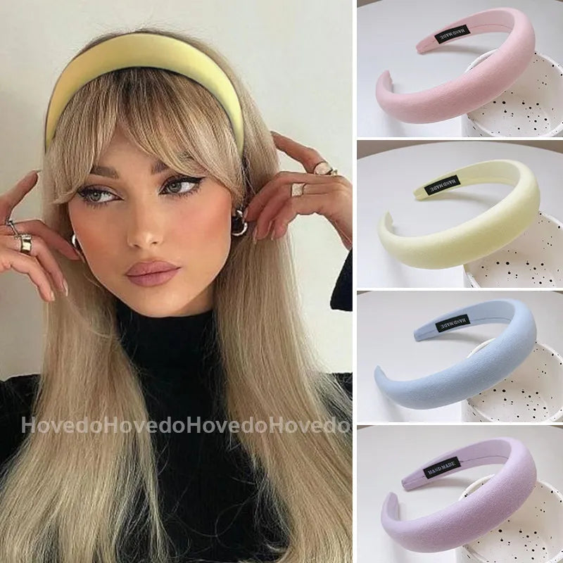 2023 New Candy Color Wide Hair Bands for Women Girls Turban Hair Holder Thicken Hair Hoop Korean Summer Hair Accessories