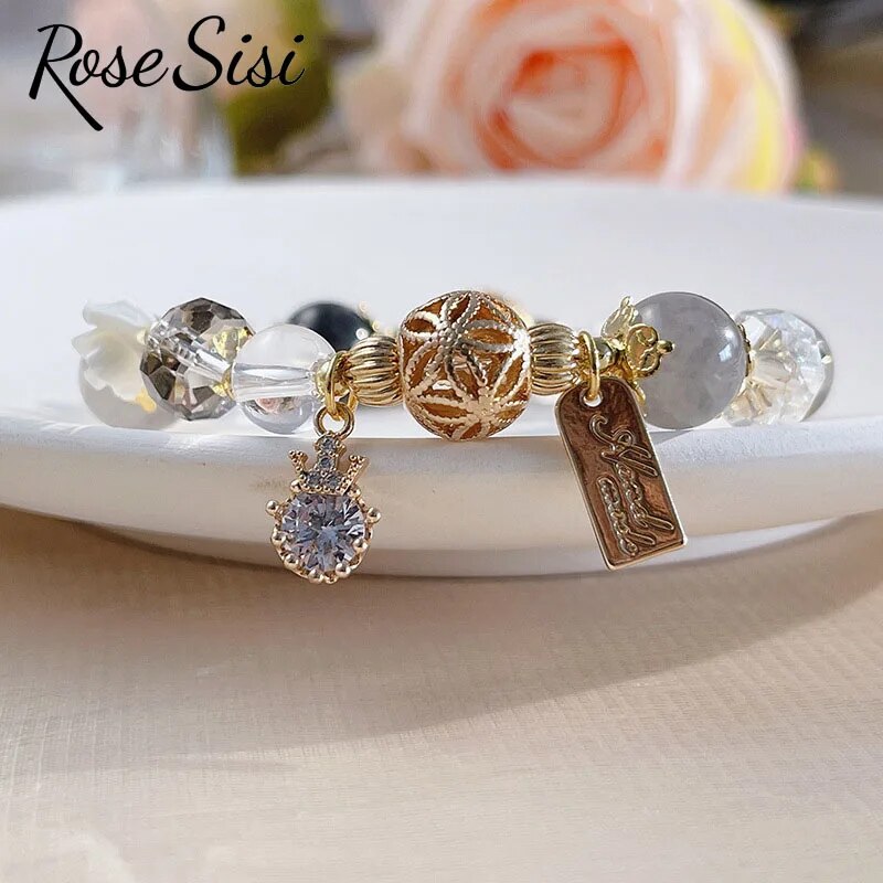 Rose sisi Korean style agate bracelet for women lovely sweet female water drop accessories crystal bracelet jewelry for women