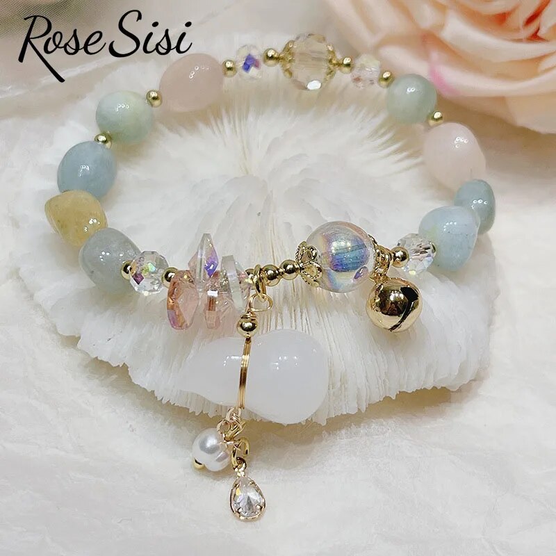 Rose sisi Chinese style Hanfu natural stone bracelet for women gourd chalcedony agate bracelets jewelry gift for girlfriend