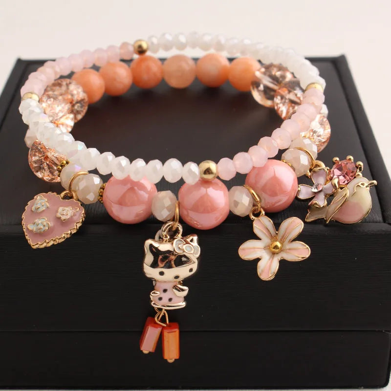 Korean Style fresh wrist bracelet for women outbreak beads elastic bracelets for women butterfly starfish girl jewelry for women