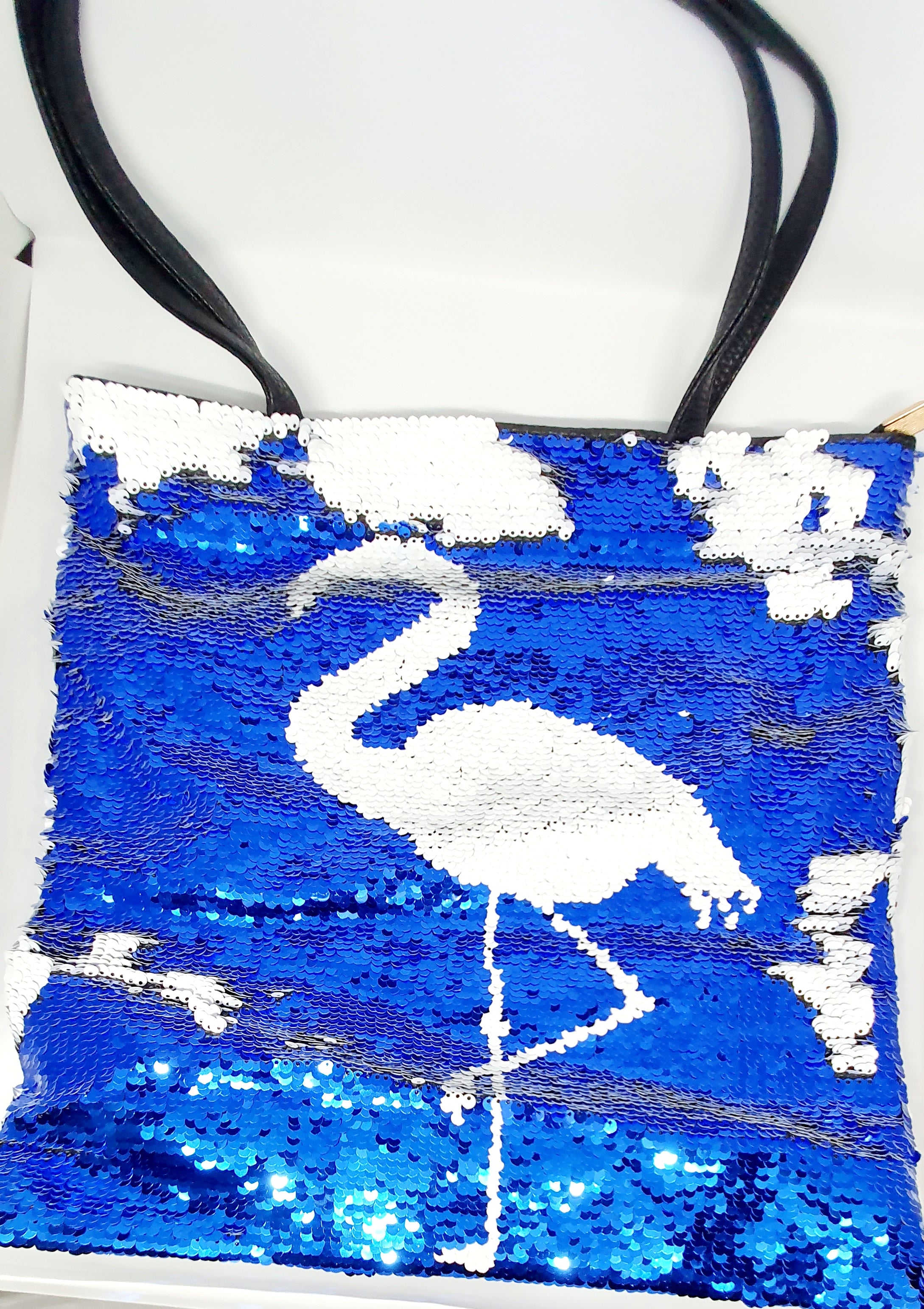 Reversible Sequins Bag with Flamingo design (with zip)