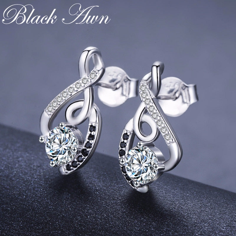2022 New Classic Hot Silver Color Female Earring Fashion Jewelry Vintage Wedding Stud Earrings for Women T006