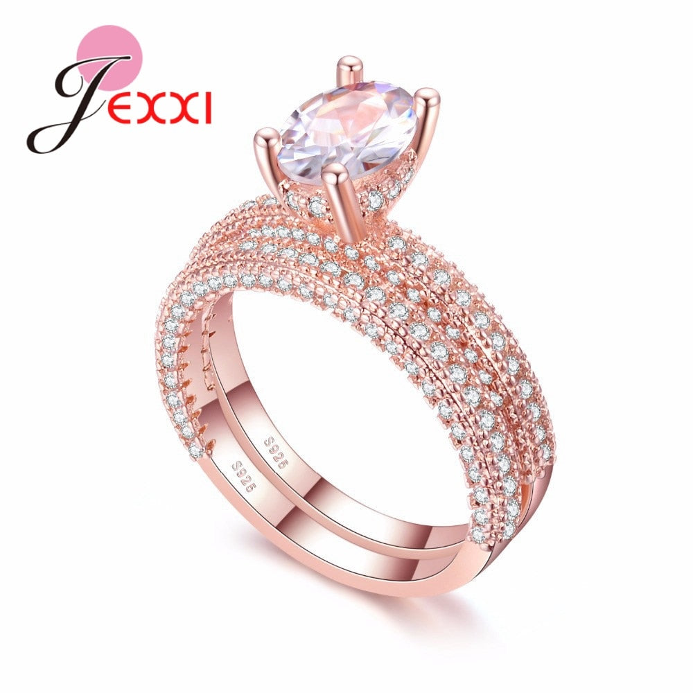 Elegant  925 Sterling Silver Claws Shape Cubic Zirconia Rings For Women Concise Korean Trend Engagement Wedding Anillos Mujer