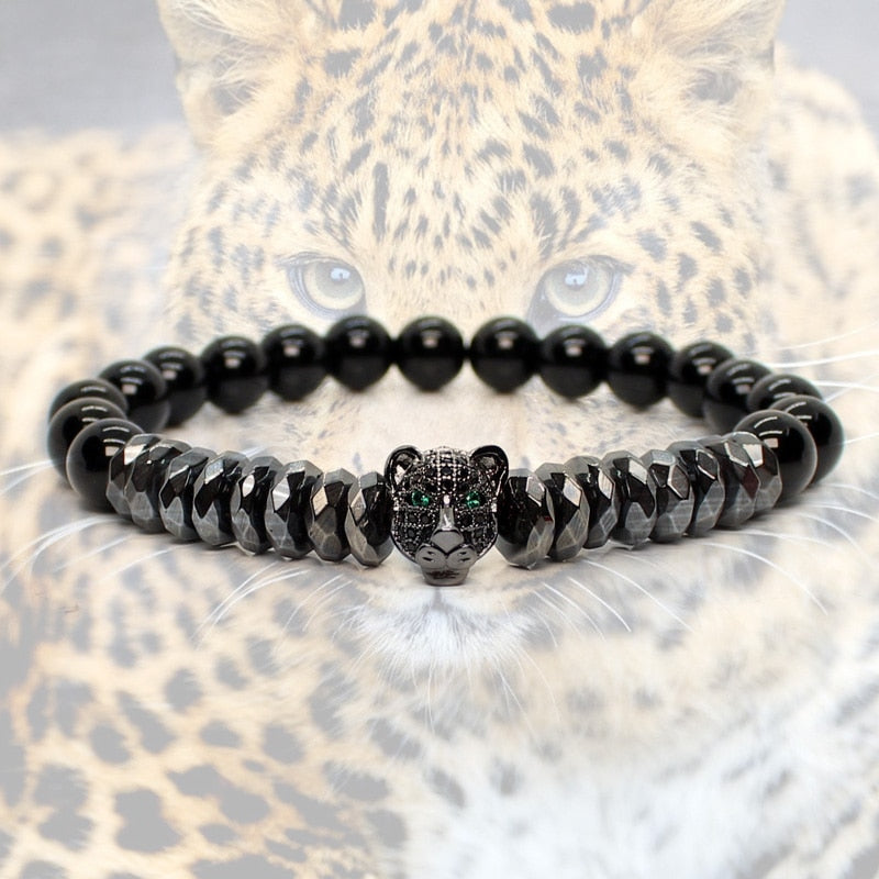 Natural stone Beads Leopard Bracelet Men Bracelets For Women Pulseras Hombre Man bransoletki Mens Jewellery Armband Bracciale