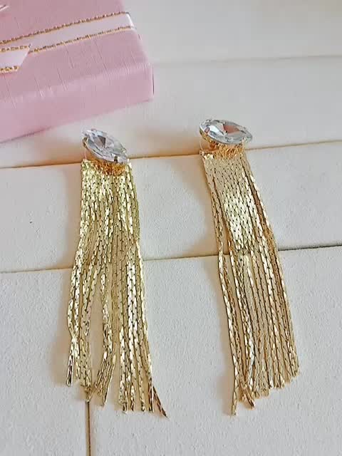 Statement Tassel Long Earrings For Women bijoux Etrendy fashion party jewelry wholesale gold-color cute gift