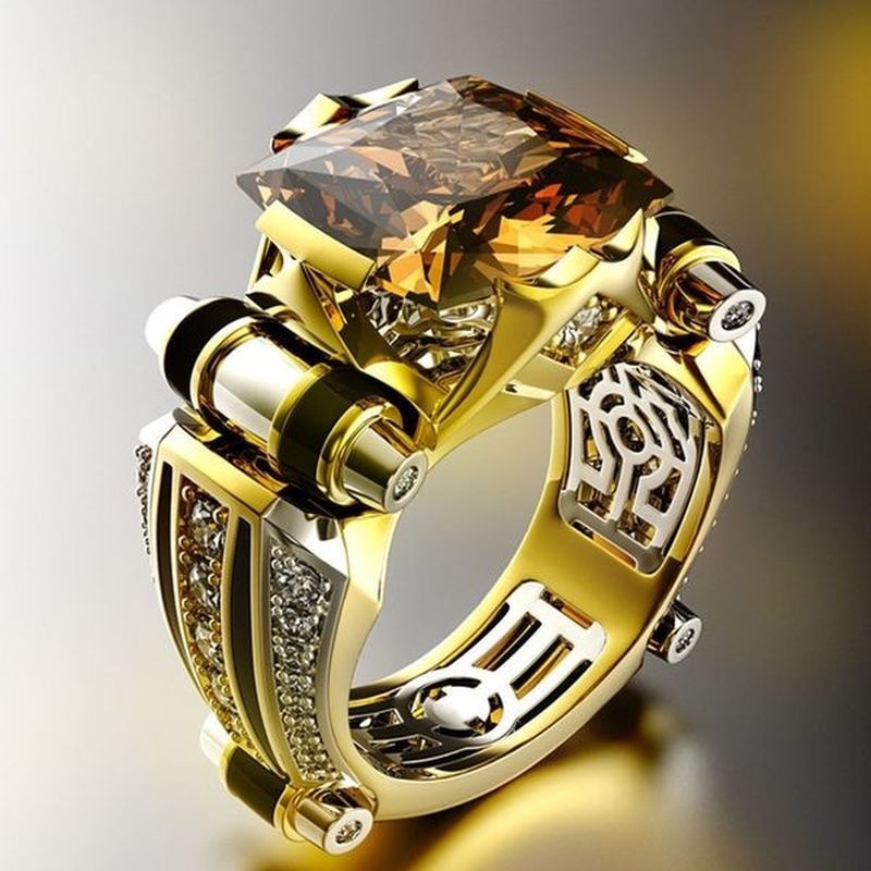 Vintage Jewelry Rings for Men Gothic Stainless Steel Ring Gold Color Fidget Ring Mens Jewellery Indian Jewelry Anillo Hombre