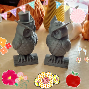 Olive and Latte Abs 3d Print Art Owls
