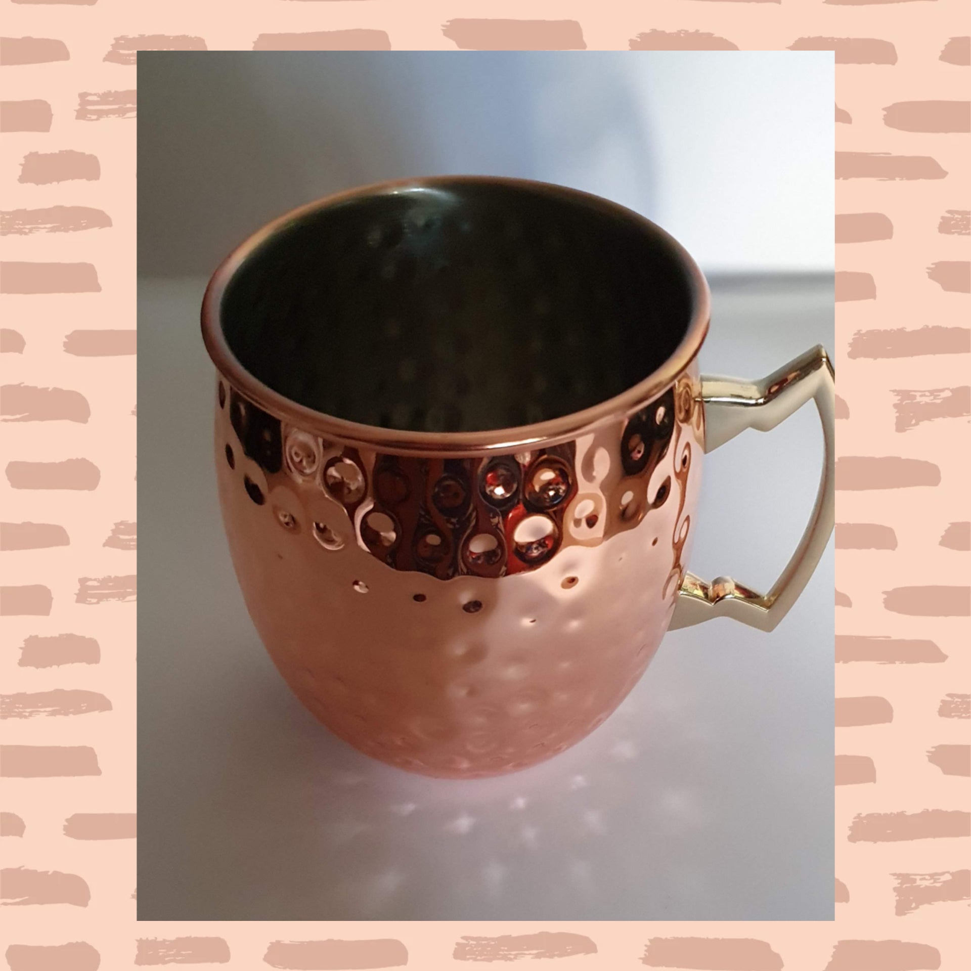 Copper Unique Design Mug with Brass Handle