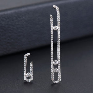 GODKI Trendy Mismatch Geometry Cubic Zircon Crystal CZ Dangle Earrings For Women Bridal Earring aretes de mujer modernos 2018