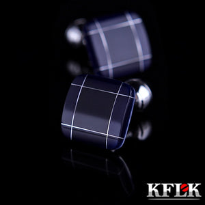 KFLK jewelry fashion shirt cufflinks for mens gift Brand cuff links buttons Blue High Quality abotoaduras gemelos guests