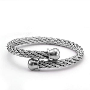 Luxury Brand Men Male Gold Chain Link Charm Bracelets Stainless Steel Braided Open Cuff Sporty Fashion Bracelets Bangles