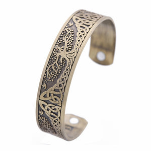 Skyrim Vintage Tree of Life Bracelet Viking Cuff Bangle Stainless Steel Zinc Alloy Magnetic Bangles Jewelry Gift for Men Women