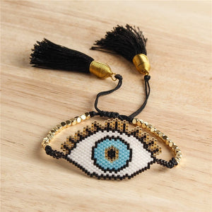 Go2boho Bracelet Women Turkish Evil eye Bracelets MIYUKI Tassel Pulseras Mujer 2020 Handmade Loom Woven Summer Beach Jewelry