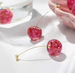 2020 New Arrival Dominated Acrylic fashion Geometric fine Women Drop Earrings contracted sweet cherry modelling long earrings
