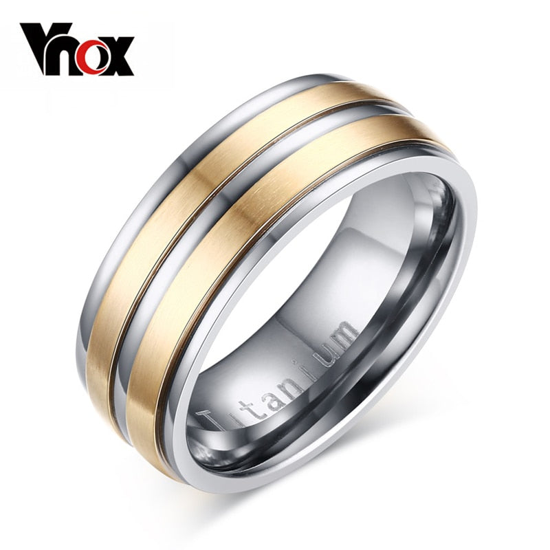 Vnox Titanium Carbide Men's Ring Wedding Rings 8mm USA Size Engraved "Titanium"