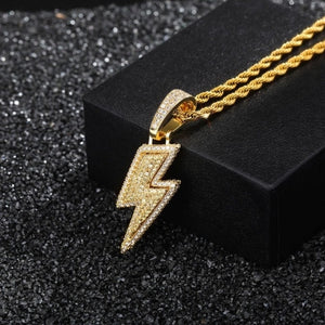 Jewelry 2020 Jewelry Fashion Full zircon lightning Necklace Chains For Boys Hip Hop Party Biker Men's Pendant Necklace Jewelry