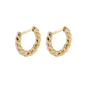 Minimalist Twisted Small Hoop Earrings for Women Fashion Gold Color Metal Circle Tiny Hoops Huggie Ear Buckle Jewelry 2021