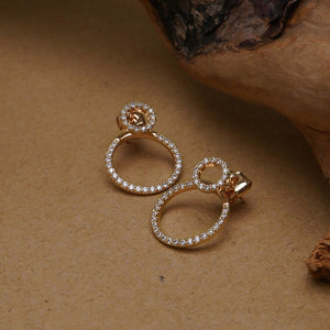 Micro Pave Zircon Front And Back Circle Stud Earrings For Women 2021 New Jewelry Delicate Earings Wholesale