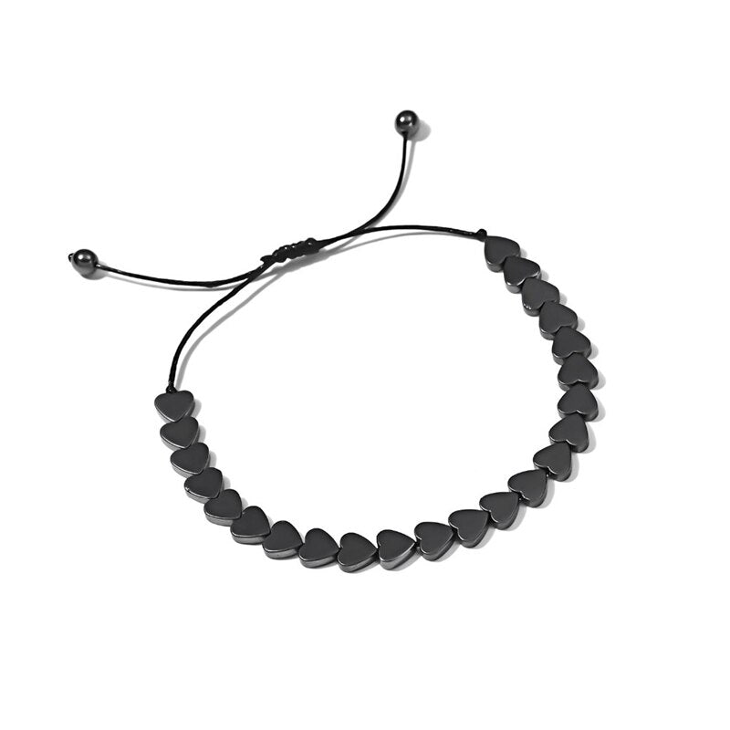 Weight Loss Therapy Bracelet For Men Women 6mm Black Hematite Black Stone Beads Stretch Health Care Bracelet Jewelry Gift 2021