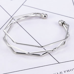 2022 NEW Gold Metal Alloy Arrow Link Chain Twist Bangle New Three Layer Romantic Open Cuff Bangles/Bracelet Set For Women
