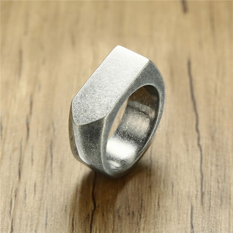 ZORCVENS 2022 New Fashion Punk Vintage Silver Color Stainless Steel Ring for Men West Band Style Male Jewelry Wholesale