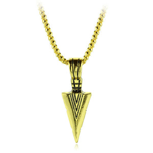2022 Men Fashion Jewelry Black Gold Silver color Arrow Head Pendant Long Chain Necklaces mens necklaces  Arrow