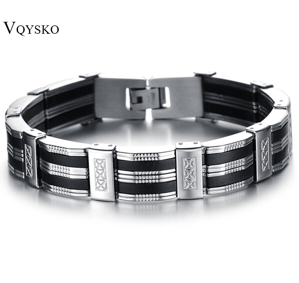 Stainless Steel Bracelet & Bangle 210mm Men's Jewelry Strand Rope Charm Chain Wristband Men's Bracelet